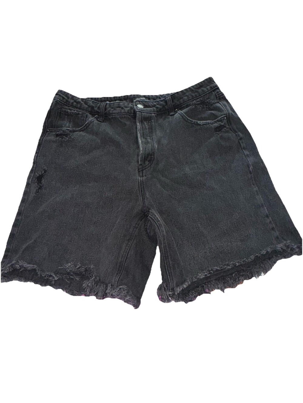 Wild Fable Black Distressed Cutoff  Button Fly Shorts Size 16